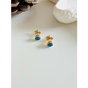 MAVİ GÖZ MİNİMAL ÇELİK KÜPE 5MM-GOLD ACR4233