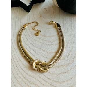 GOLD RENK ÇELİK DÜĞÜM BİLEKLİK ACR4453