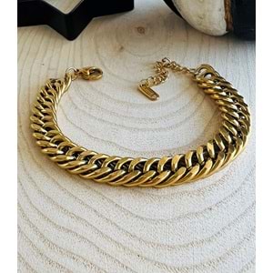 GOLD RENK ZİNCİR ÇELİK BİLEKLİK ACR4961
