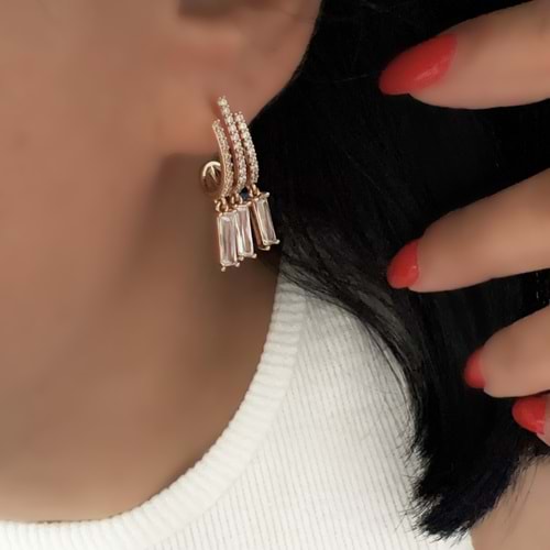 XUPING ÜÇLÜ GÖRÜNÜMLÜ BAGET KÜPE-ROSE ACR5021