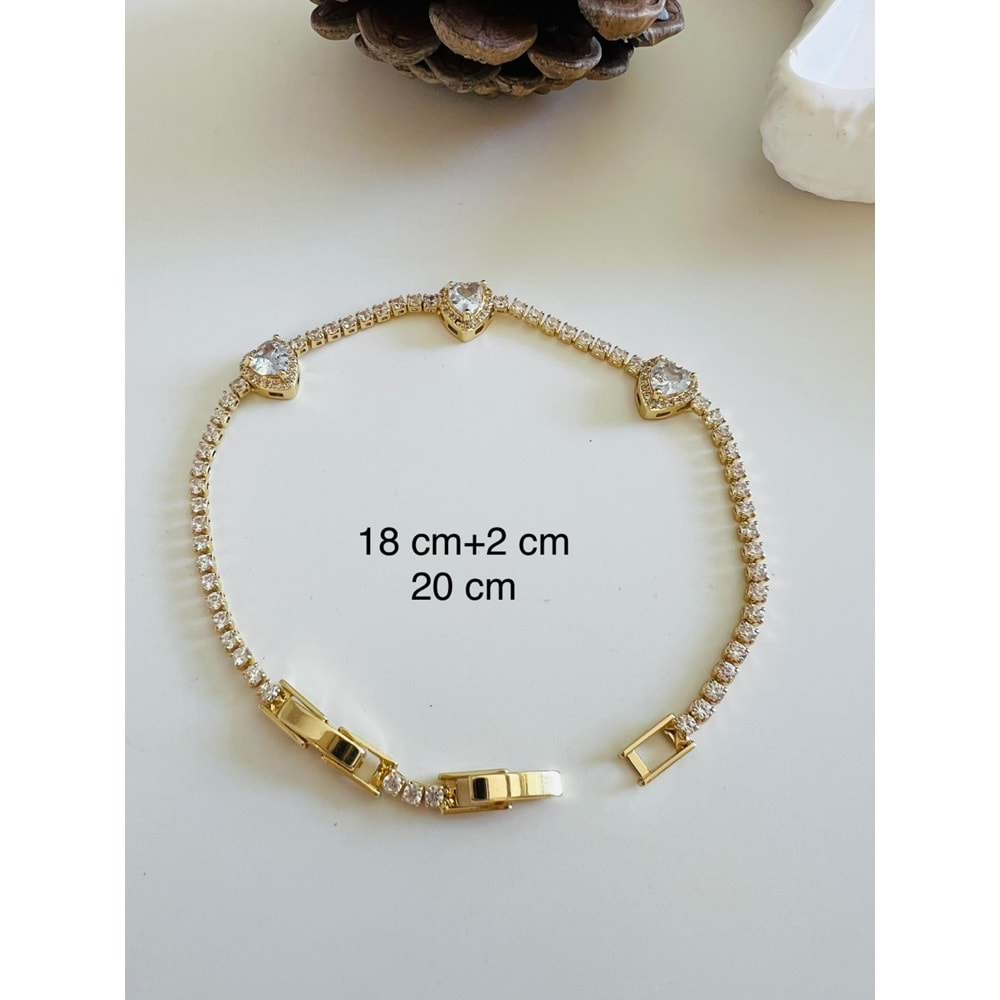 KALPLİ ÇELİK SUYOLU BİLEKLİK 18+2 CM-GOLD ACR5081