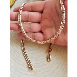 XUPING ROSE RENK ÖRGÜ ZİNCİR KOLYE (50 CM) ACR5427