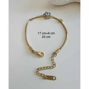 YILDIZ MİNELİ ÇELİK BİLEKLİK 17+6 CM-GOLD ACR5446