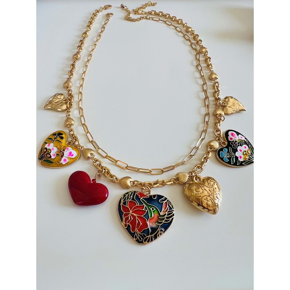 2 AYRI KOLYEDEN OLUŞAN MARKA MODEL CHARM KOLYE ACR5674