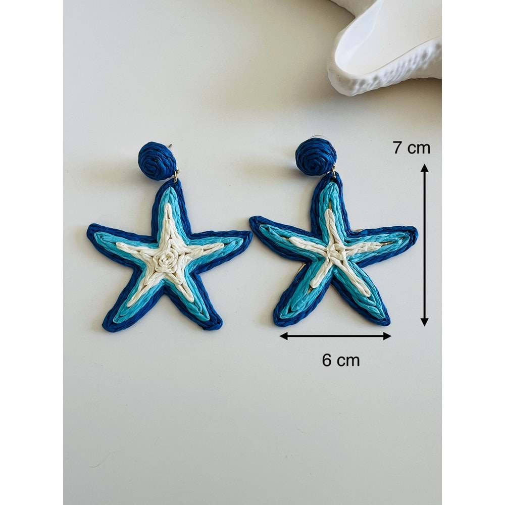 MAVİ YILDIZLI HASIR KÜPE ACR5683