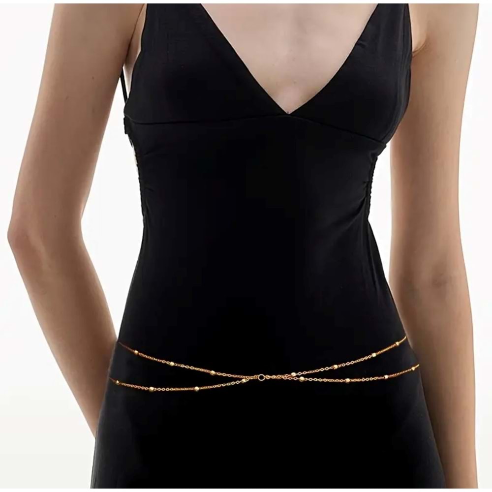AYARLANABİLİR ÇİFT GÖRÜNÜMLÜ BEL ZİNCİRİ-GOLD RENK ACR5809