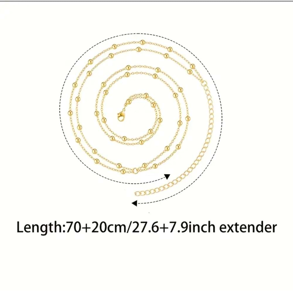 AYARLANABİLİR ÇİFT GÖRÜNÜMLÜ BEL ZİNCİRİ-GOLD RENK ACR5809