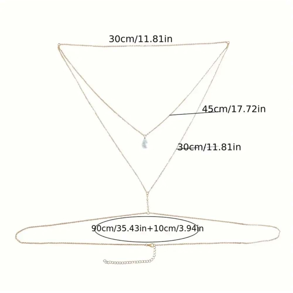 İNCİLİ DAMLA ŞIK VÜCUT ZİNCİRİ-GOLD RENK ACR5818