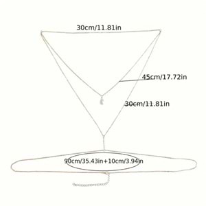 İNCİLİ DAMLA ŞIK VÜCUT ZİNCİRİ-GOLD RENK ACR5818