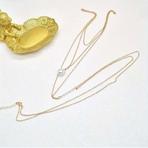 İNCİLİ DAMLA ŞIK VÜCUT ZİNCİRİ-GOLD RENK ACR5818