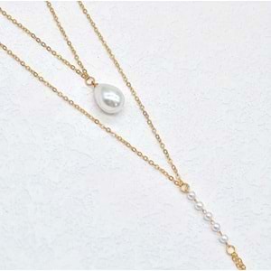 İNCİLİ DAMLA ŞIK VÜCUT ZİNCİRİ-GOLD RENK ACR5818