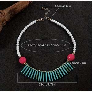 VİNTAGE BOHO TARZI BONCUK KOLYE ACR5828