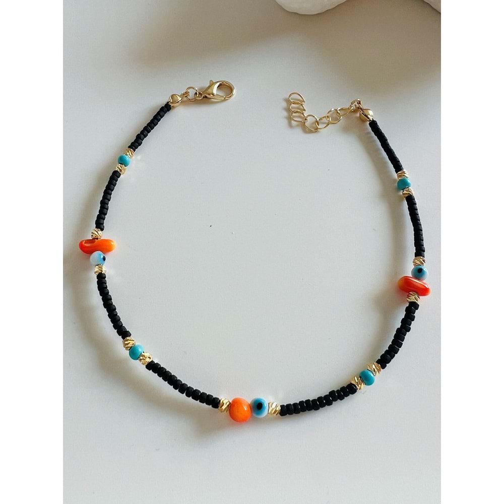 SİYAH BONUKLU-RENKLİ HALHAL 23+3 CM ACR5879