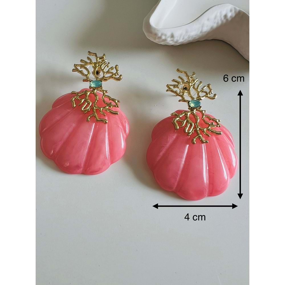 PEMBE RENK MİDYE KÜPE ACR5972