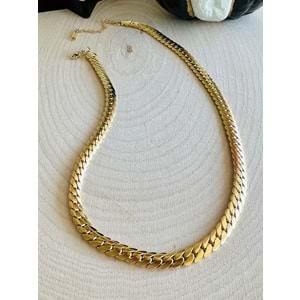 ÇELİK YASSI ZİNCİR KOLYE 41+5 CM GOLD ACR6151