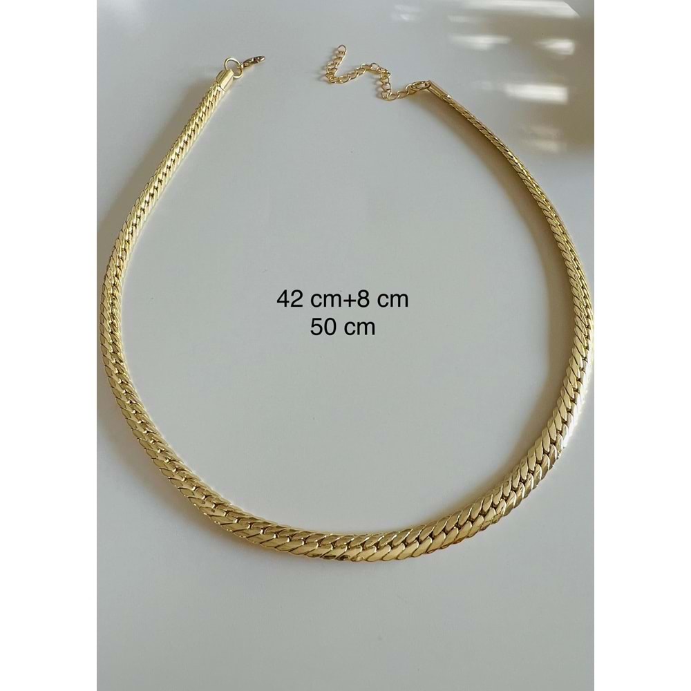 BALIK SIRTI KOLYE 42+8CM-GOLD RENK ACR6288