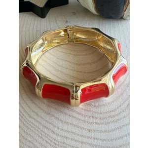 GOLD RENK KIRMIZI DESENLİ VİP KELEPÇE 18 CM ACR6622