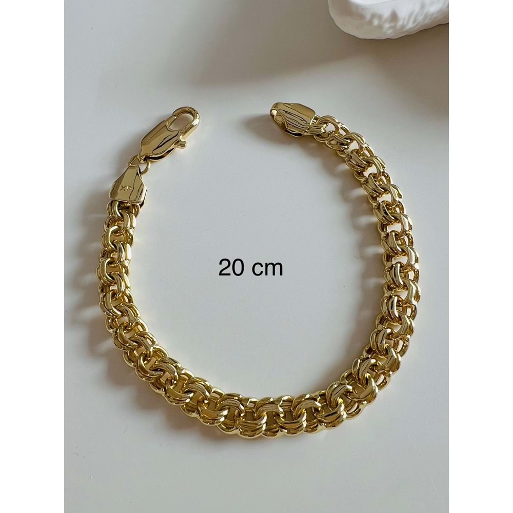 XUPING 14K İÇ İÇE GEÇMELİ ZİNCİR BİLEKLİK 20CM ACR6668