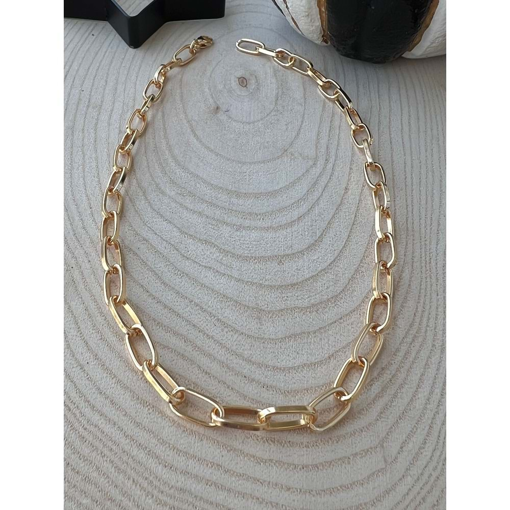 GOLD RENK CHOKER ZİNCİR KOLYE 40 CM ACR6721