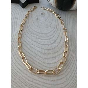 GOLD RENK CHOKER ZİNCİR KOLYE 40 CM ACR6721