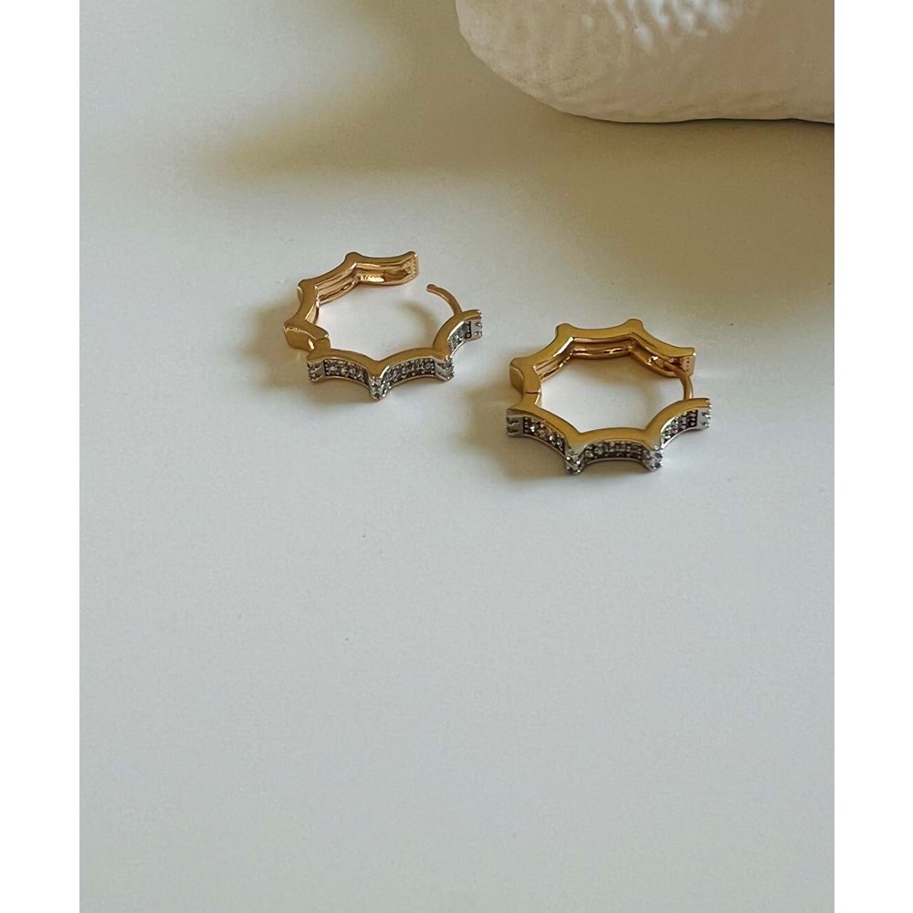 XUPING ZİRKON TAŞLI STAR KÜPE-ROSE RENK ACR6829