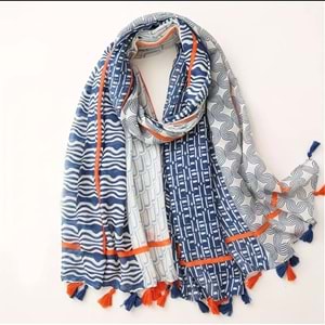 TÜM MEVSİMLER İÇİN MODAYA UYGUN, YUMUŞAK, PÜSKÜLLÜ DİKDÖRTGEN EŞARP, ŞAL ACR6840