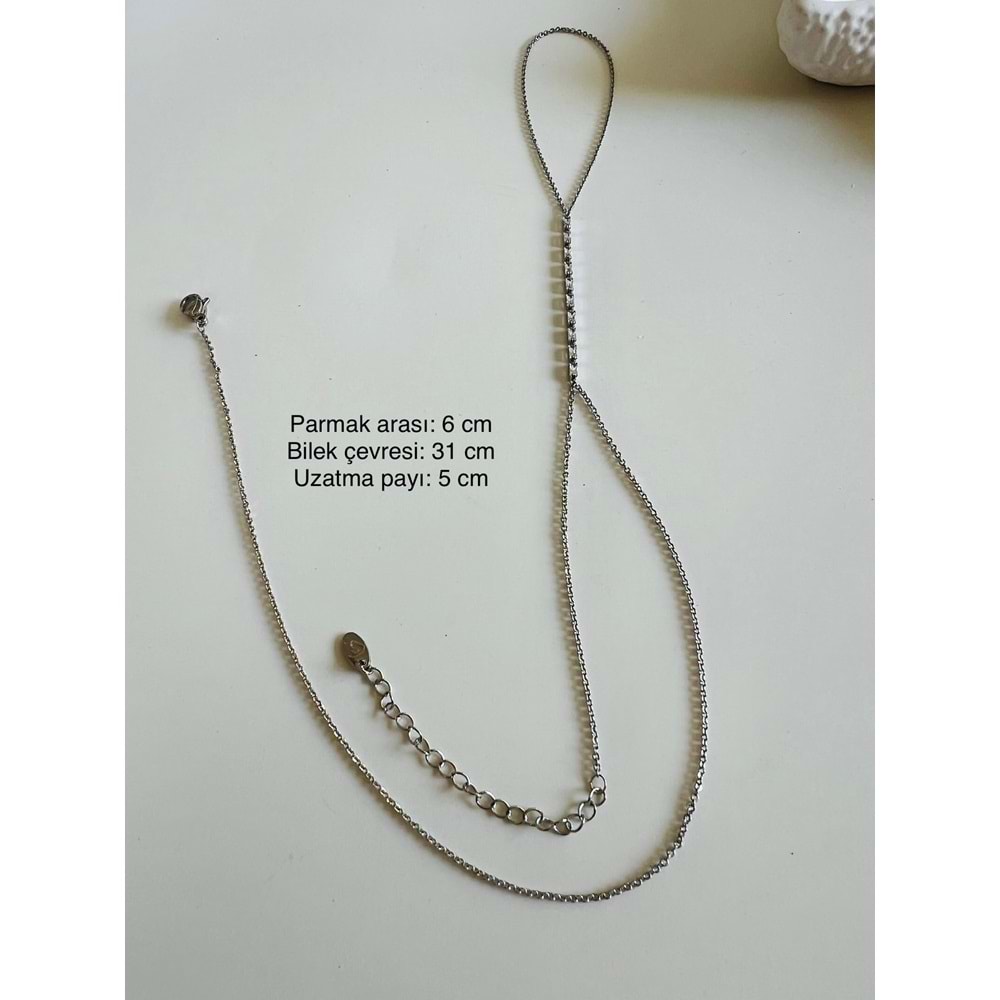 ÖZEL SERİ BİLEKTEN ÇİFT DOLAMALI,BAGET TAŞLI ŞAHMERAN-GÜMÜŞ RENK ACR6930