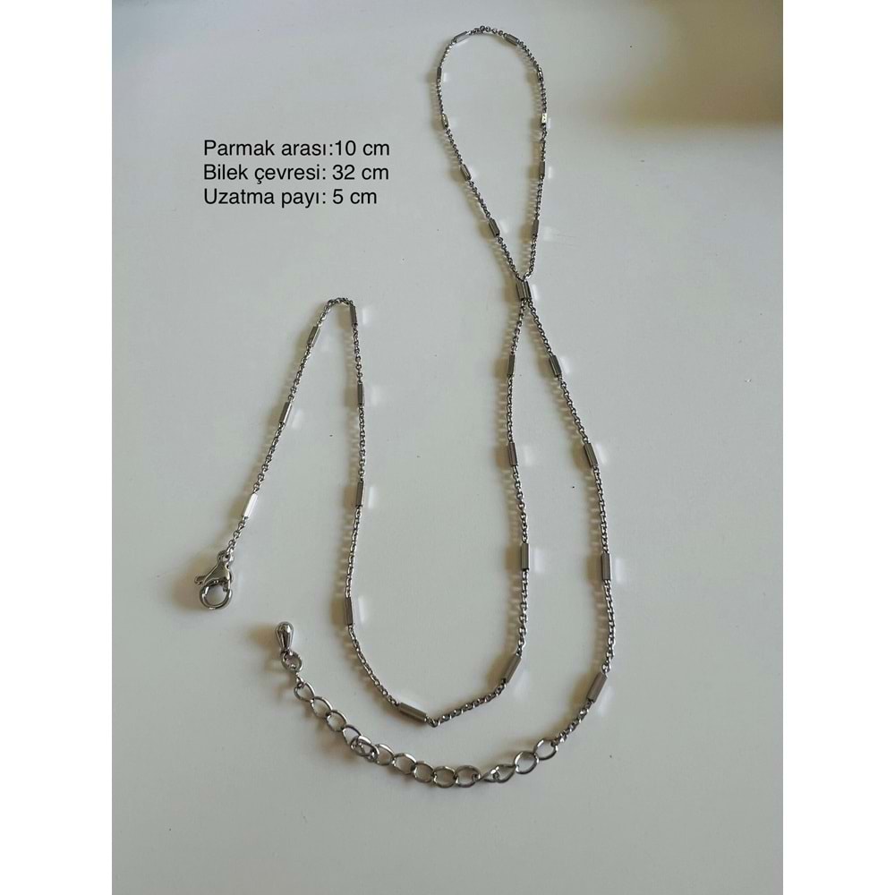 ÖZEL SERİ BİLEKTEN ÇİFT DOLAMALI, PIRILTI ZİNCİRLİ ŞAHMERAN-GÜMÜŞ RENK ACR6933