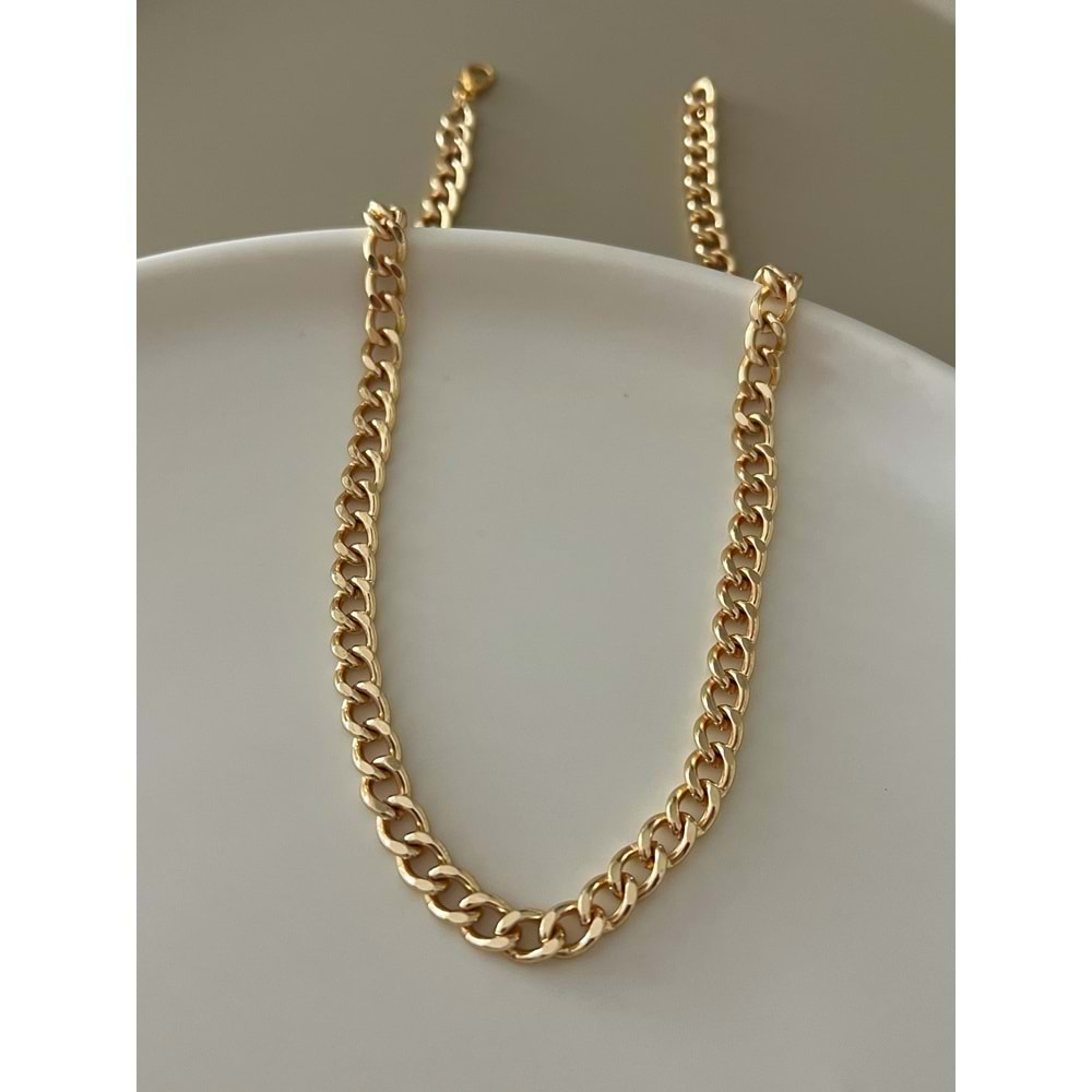 GOLD RENK CHOKER ZİNCİR KOLYE 40 CM ACR6939