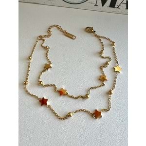 GOLD RENK İKİLİ YILDIZ ÇELİK HALHAL 21+6 CM ACR6956