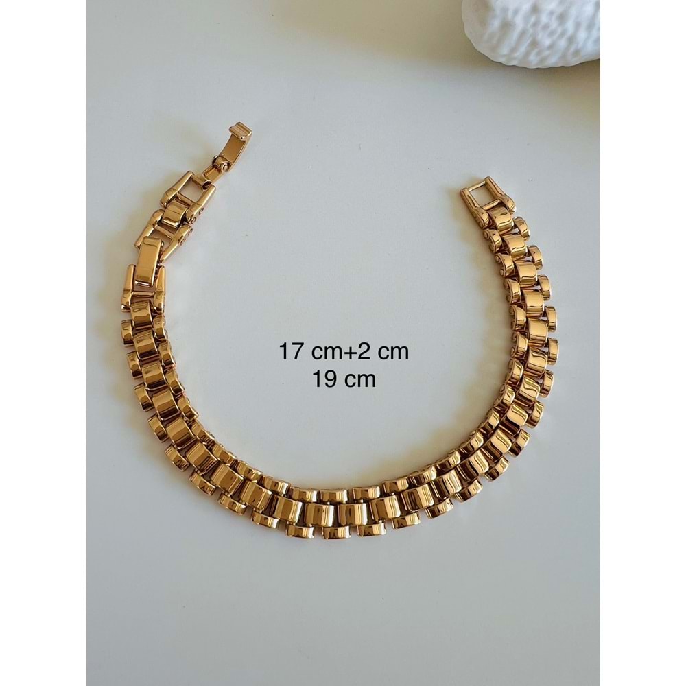 XUPING TAŞSIZ KORDON BİLEKLİK 19CMX8MM-ROSE RENK ACR7094