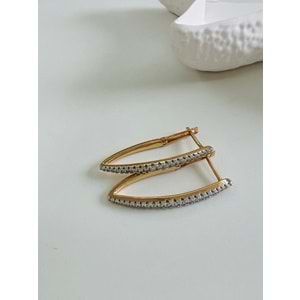 XUPING ZİRKON TAŞLI MEKİK KÜPE-ROSE RENK ACR7102