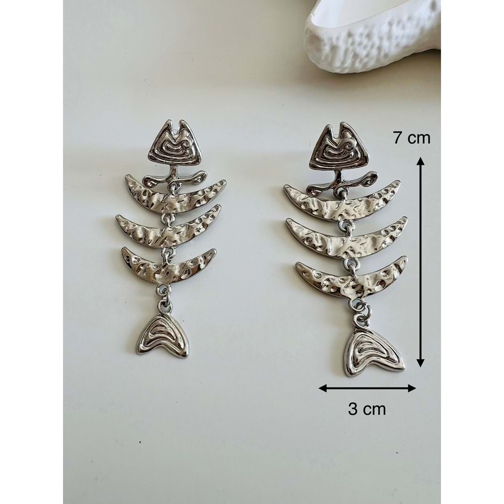 ÖZEL SERİ MARKA MODEL BONE KÜPE-GÜMÜŞ RENK ACR7297