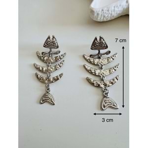 ÖZEL SERİ MARKA MODEL BONE KÜPE-GÜMÜŞ RENK ACR7297