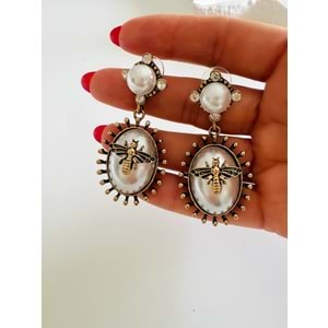 İNCİLİ, ARILI, TASARIM KÜPE ACR7309