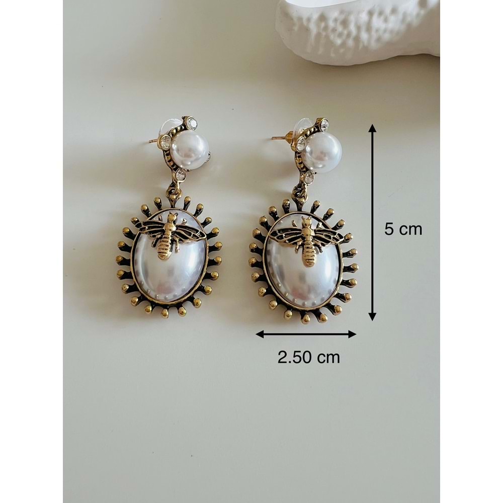 İNCİLİ, ARILI, TASARIM KÜPE ACR7309