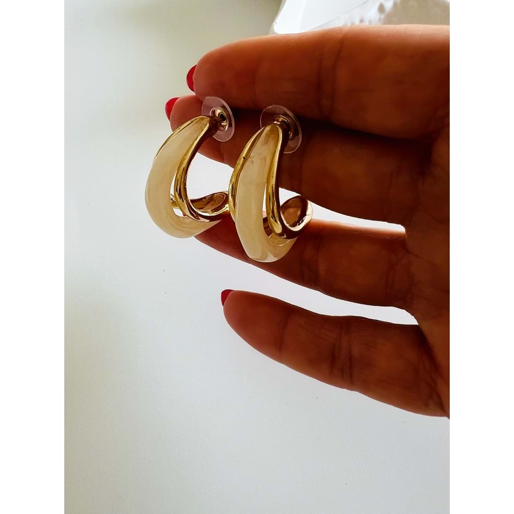 ÖZEL SERİ MARKA MODEL MİNELİ BOMBE KÜPE-GOOLD ACR7311