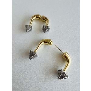 ÖZEL SERİ ÇİFT YÖNLÜ GOLD-GÜMÜŞ RENK KÜPE ACR7347