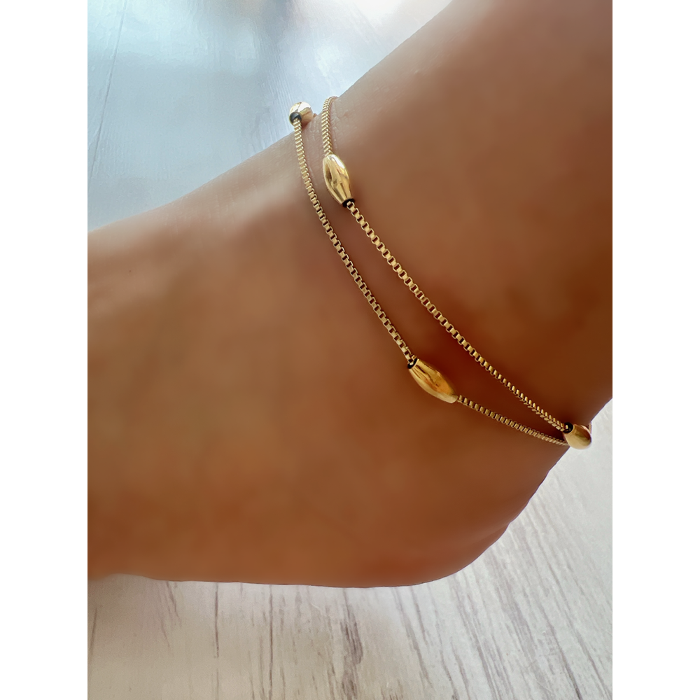 GOLD RENK İKİLİ BADEM ÇELİK HALHAL 20+4 CM ACR7668