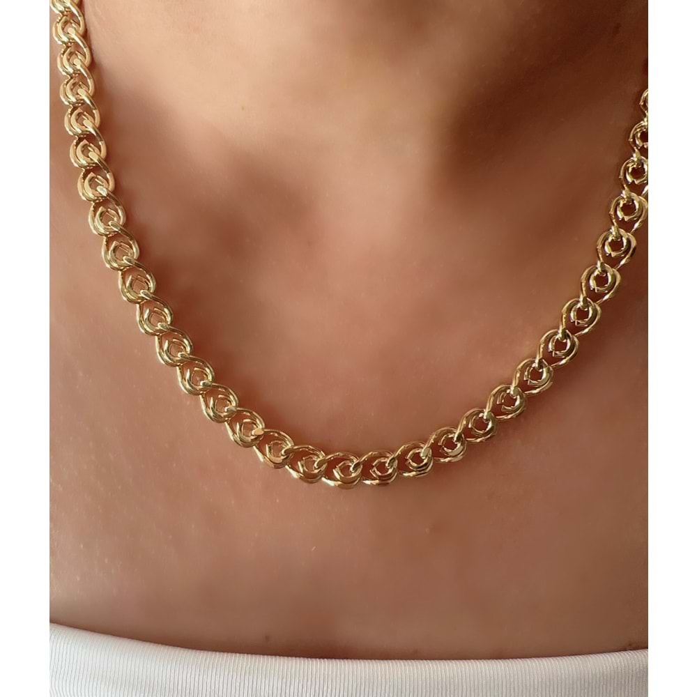 XUPING 14K SARMAL ZİNCİR KOLYE 45CM-GOLD ACR7793