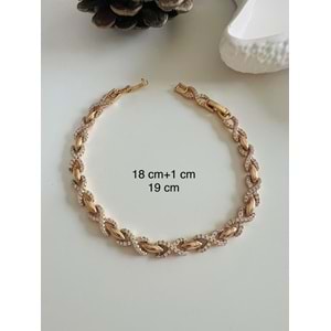 XUPING ZİRKON TAŞLI SONSUZLUK BİLEKLİK 18+1CM-ROSE RENK ACR8312