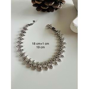 XUPING YUVARLAK TAŞLI OK BİLEKLİK 18+1CM-GÜMÜŞ RENK ACR8325
