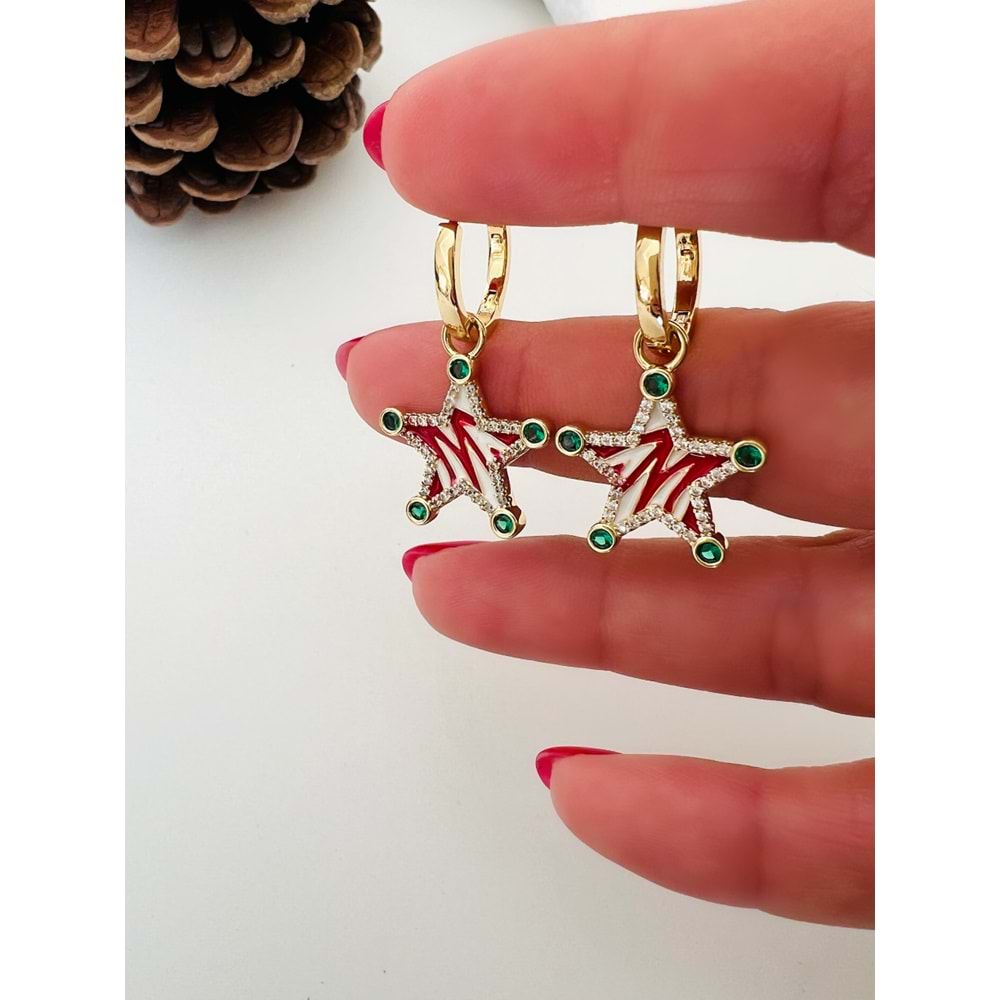 XUPING KIRMIZILI YILDIZ CHARM KÜPE-GOLD RENK ACR8377