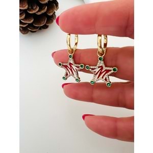 XUPING KIRMIZILI YILDIZ CHARM KÜPE-GOLD RENK ACR8377