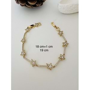 XUPING 14K ZİRKON TAŞLI YILDIZ BİLEKLİK-18+1CM-GOLD RENK ACR8401