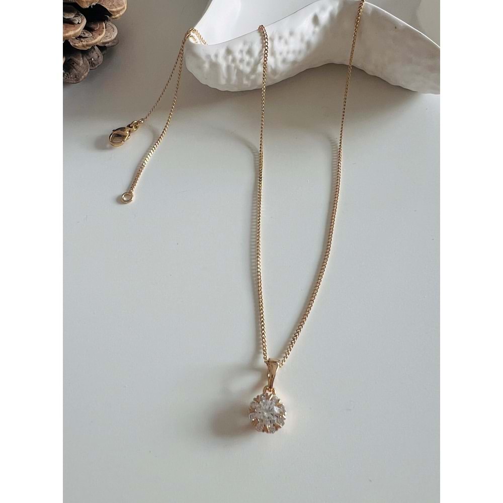 XUPING KAR TANESİ KOLYE 45CM-ROSE RENK ACR8488