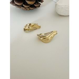 XUPING 14K TAŞLI DAMLA KÜPE-GOLD RENK ACR8525