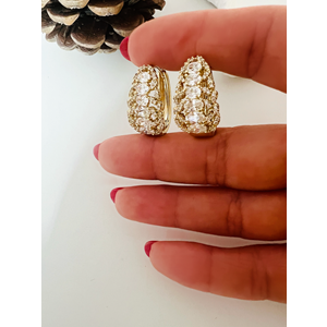 XUPING 14K TAŞLI KÜPE-GOLD RENK ACR8529