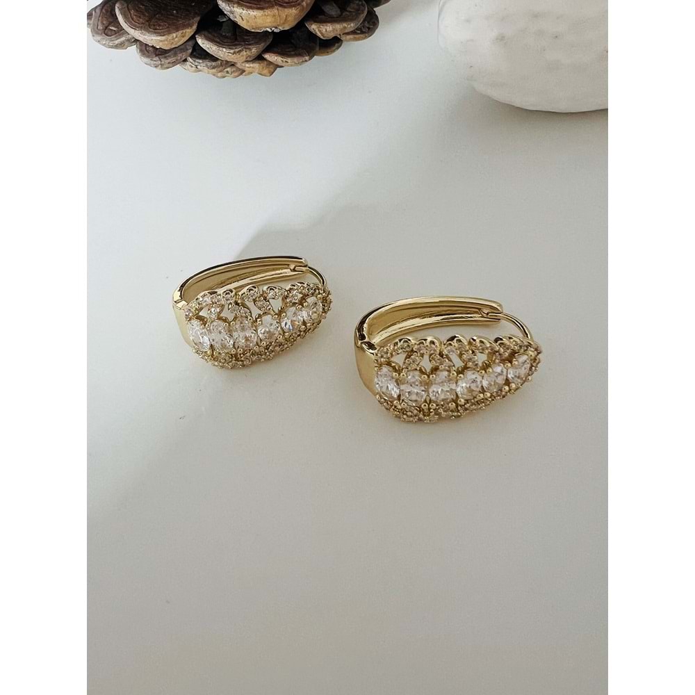 XUPING 14K TAŞLI KÜPE-GOLD RENK ACR8529