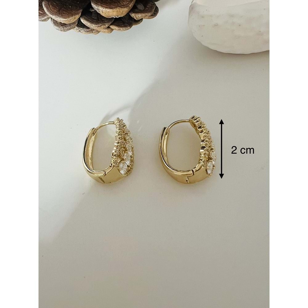 XUPING 14K TAŞLI KÜPE-GOLD RENK ACR8529
